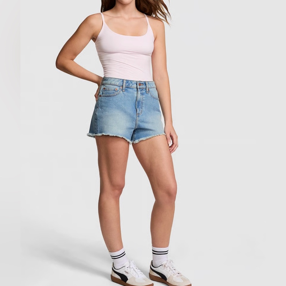 NWT PINK VS High Rise Cutoff Jean Shorts